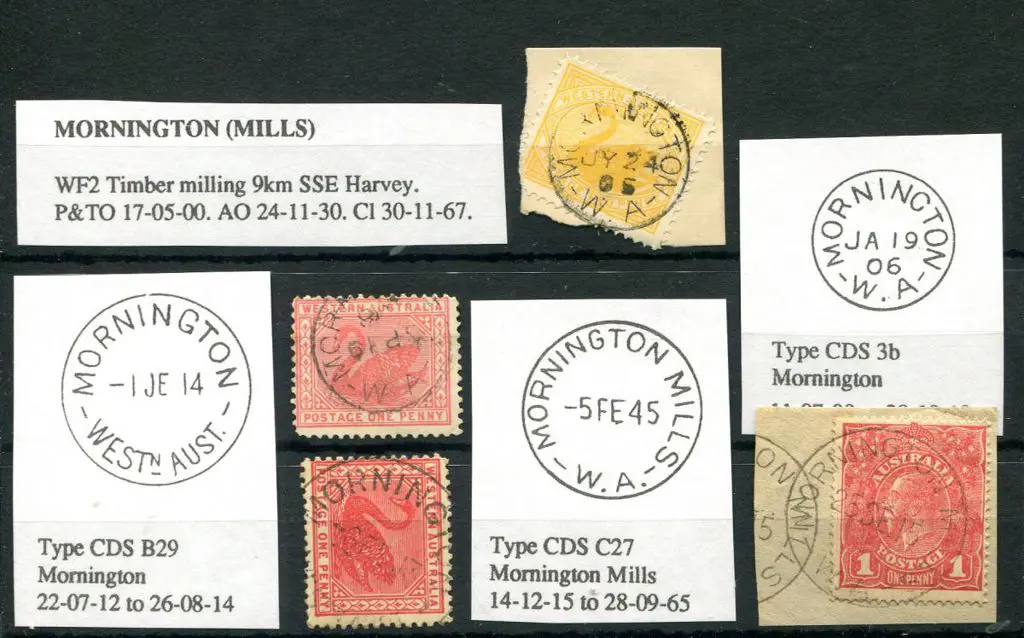 Mornington (Mills) 4 types incl 3b on piece for JY ... Image 1++