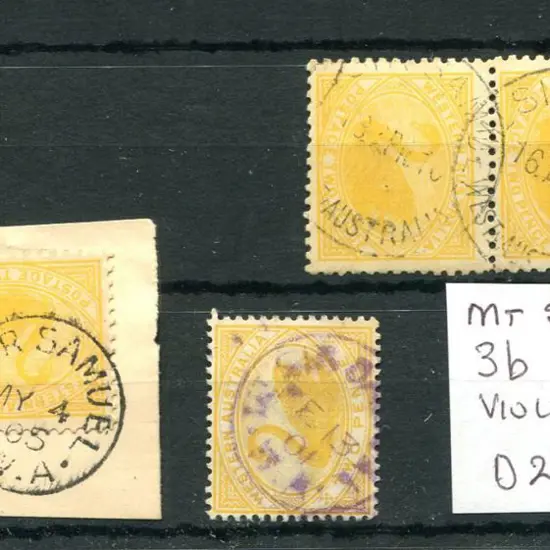 Mt Sir Samuel 3b Full strike on 2d piece dated MY ...
