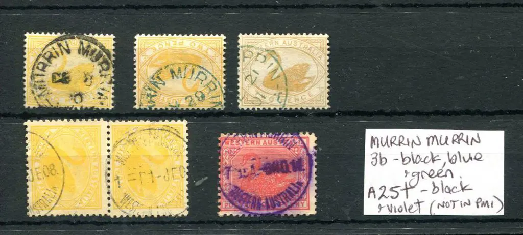 Murrin Murrin 3 x 3b strikes in black dated DE 8 ... Image 1++
