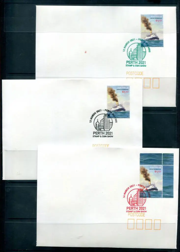 Perth Stamp & Coin Show 12-14th March 2021 set of ... Image 1++