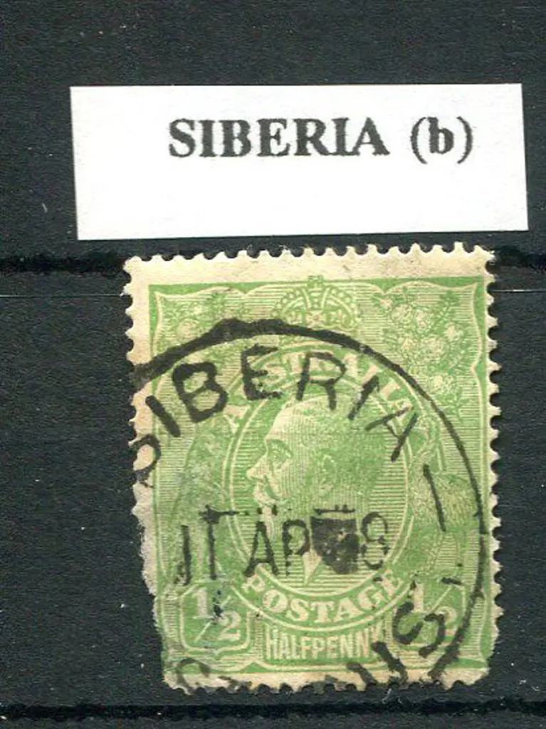 Siberia 80% strike on ½d KGV dated 11 AP (?)8 with ... Image 1++