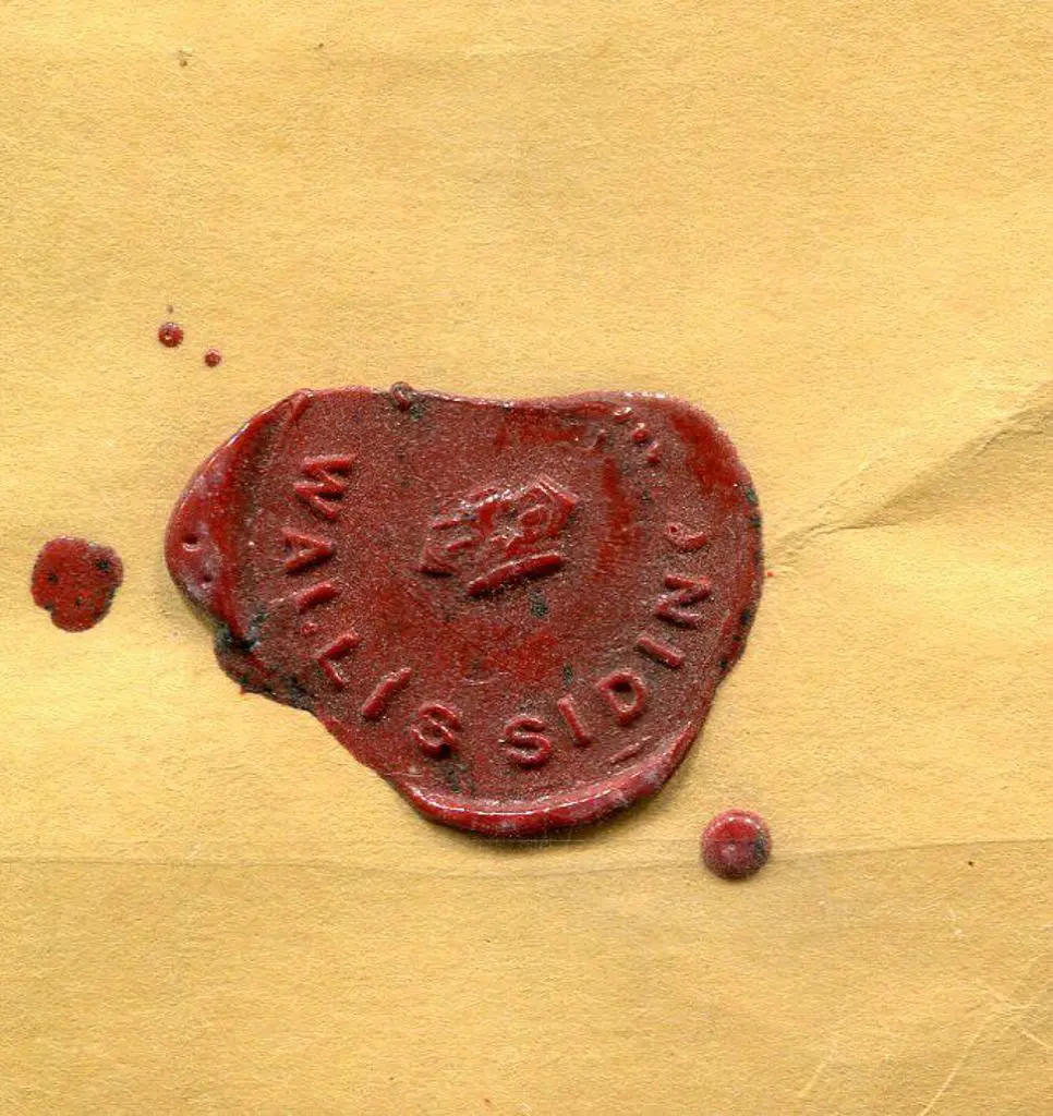 Wallis Siding Crowned wax seal on small piece. PMI ... Image 1++
