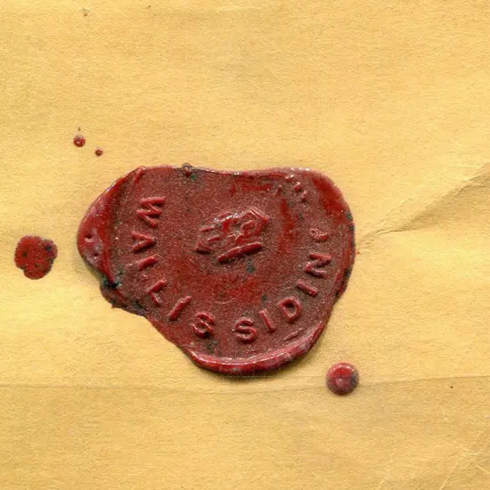 Wallis Siding Crowned wax seal on small piece. PMI ...