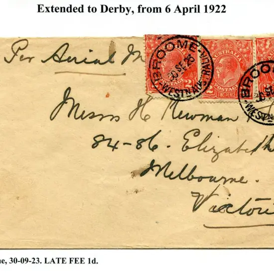 1923 (30th Sept) The Geraldton to Port Hedland ...