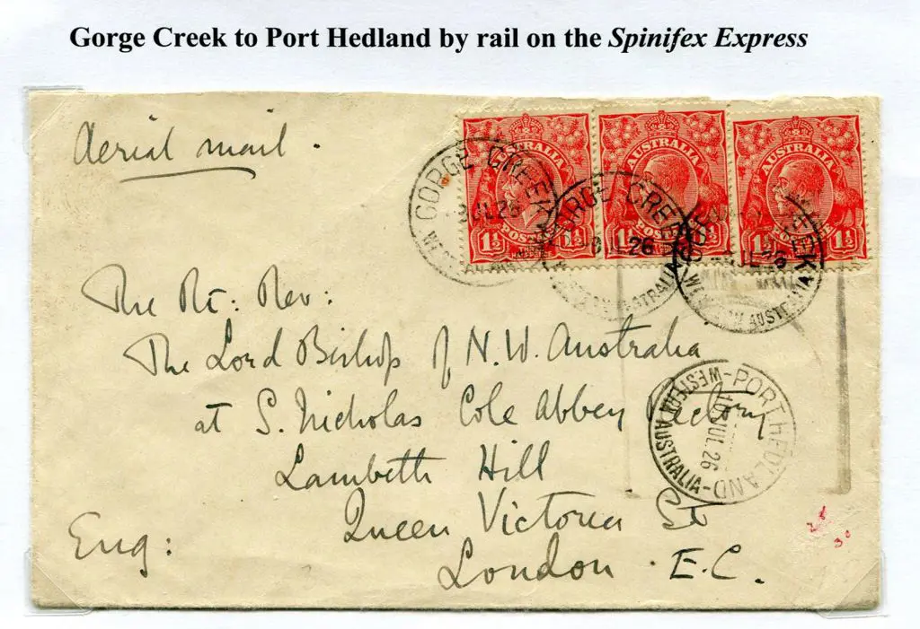1926 (9th July) Gorge Creek via Port Hedland & ... Image 1++