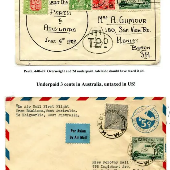 1929 (June) East West flight covers & West East ...