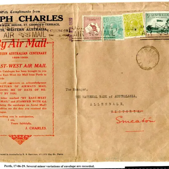 1929 (17th June) "Joseph Charles" large ...
