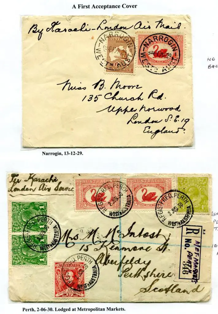 1929 (13th Dec) Narrogin to London env endorsed ... Image 1++