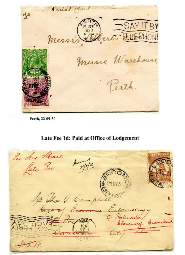 1930 (22nd Sept) 1930 small env addressed to Perth ... Image 1++