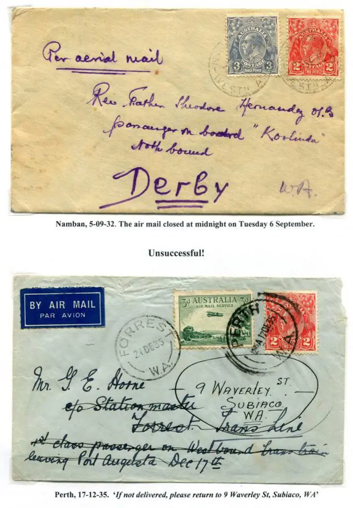 1932 (5th Sept) Namban WA cover addressed to "Rev ... Image 1++