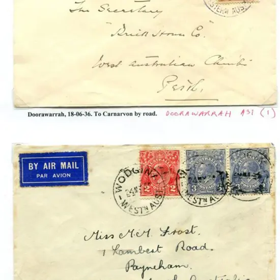 1936 (18th June) Perth addressed env with 5d brown ...
