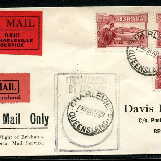 1929 (17th Apr) Charleville to Brisbane return ...