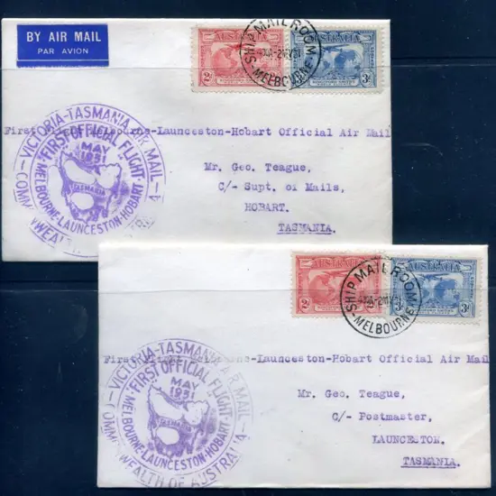1931 (1st May) Hobart to Melbourne via Launceston ...