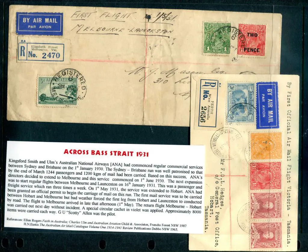 1931 (2nd May) Melbourne to Hobart long cover ... Image 1++