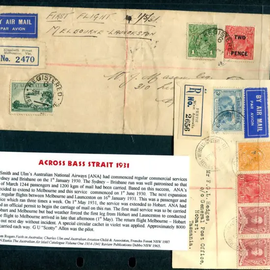 1931 (2nd May) Melbourne to Hobart long cover ...
