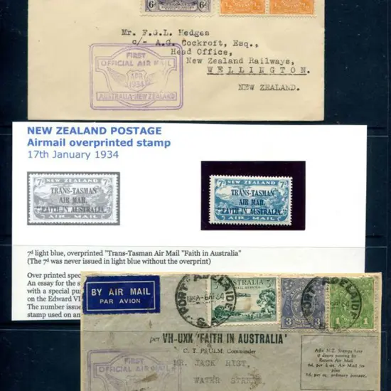 1934 (31st Mar) Australia to New Zealand ...