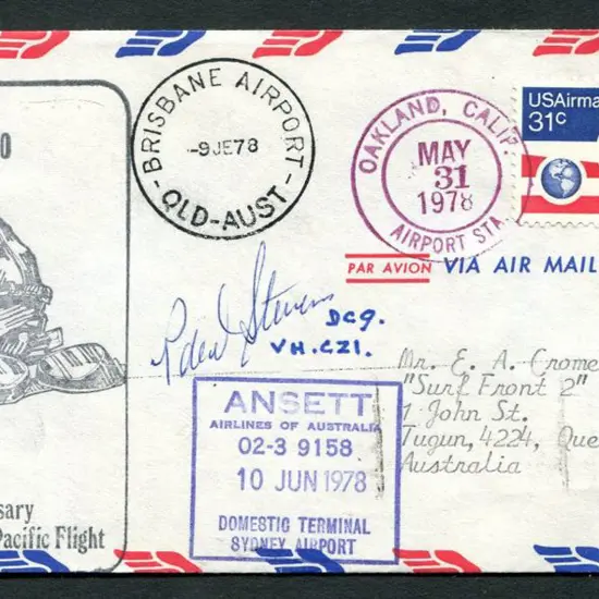 1978 (31st May) USA to Aust by Charles A. ...