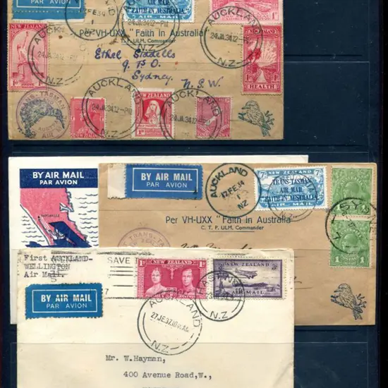 New Zealand 1934 Trans-Tasman covers with the ...