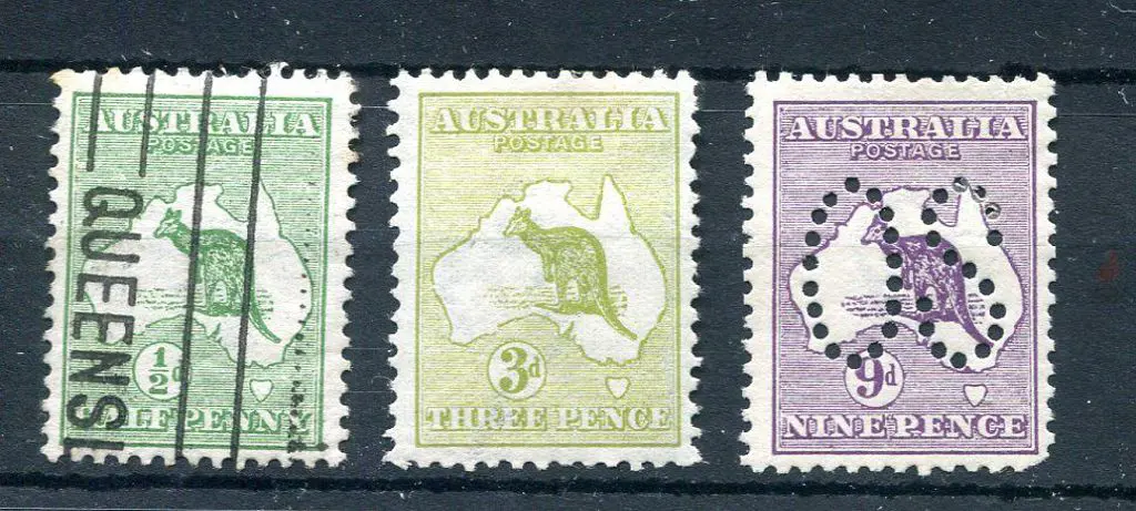 ½d green with wmk inverted used with machine ... Image 1++