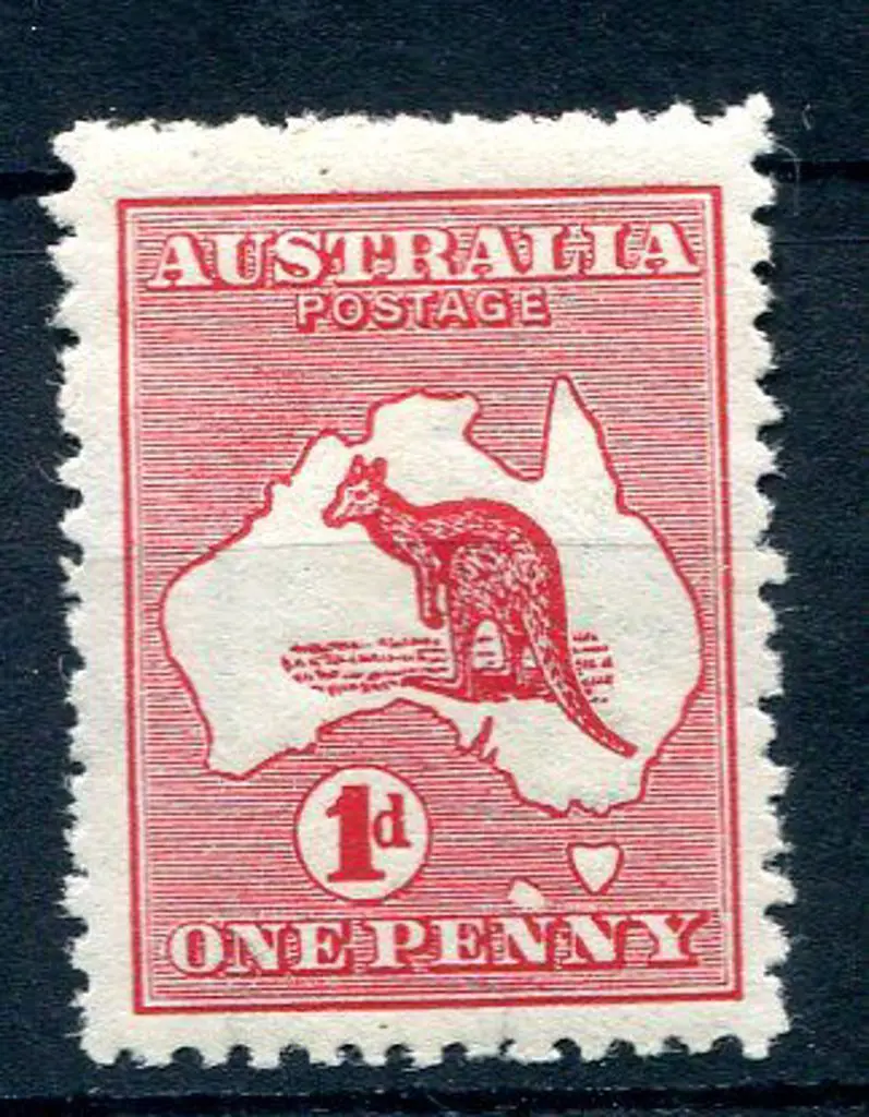 1d red, Die II with "extra island (2 Tasmania's) ... Image 1++