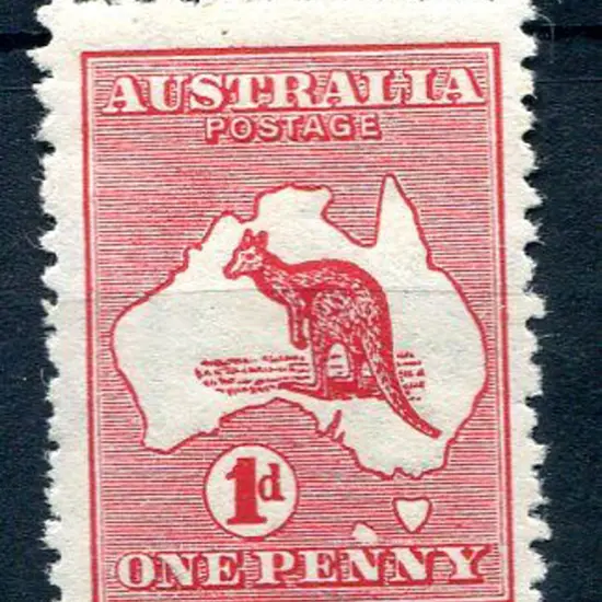 1d red, Die II with "extra island (2 Tasmania's) ...