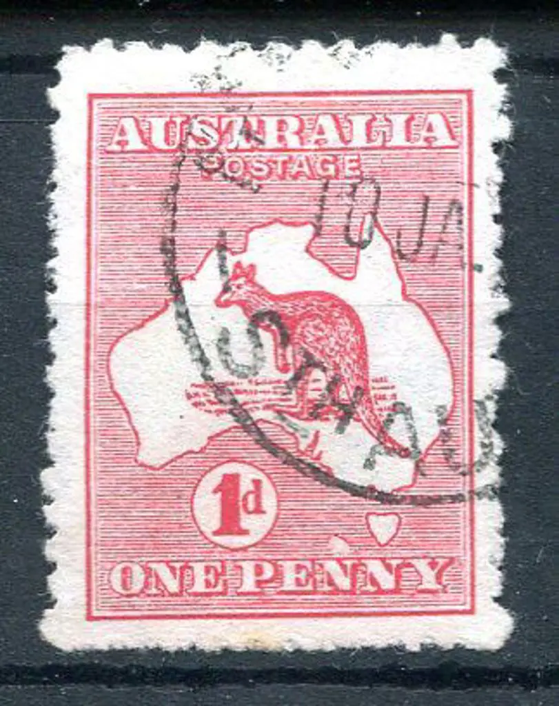 1d red, Die II with "extra island" (2 Tasmania's)" ... Image 1++