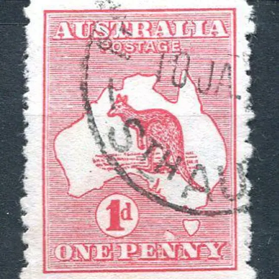 1d red, Die II with "extra island" (2 Tasmania's)" ...