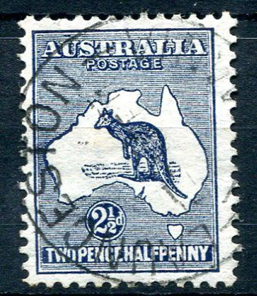 2½d indigo with "Heavy coastline to WA" variety. ... Image 1++