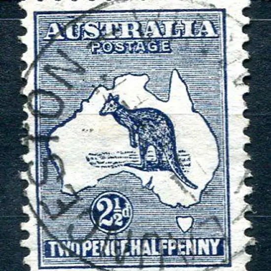 2½d indigo with "Heavy coastline to WA" variety. ...