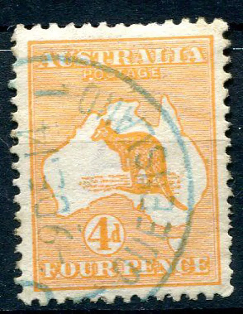 4d orange with "scratch under "R P" of FOUR PENCE" ... Image 1++