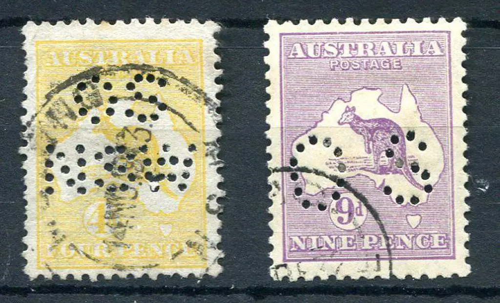 4d yellow-orange, 1st wmk perfined "OS/NSW" & used ... Image 1++