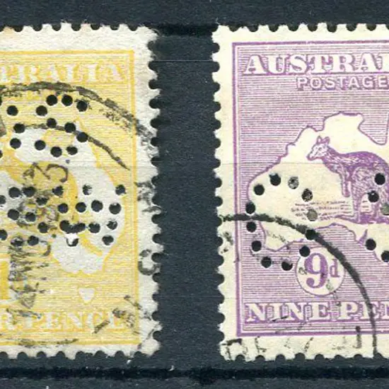 4d yellow-orange, 1st wmk perfined "OS/NSW" & used ...