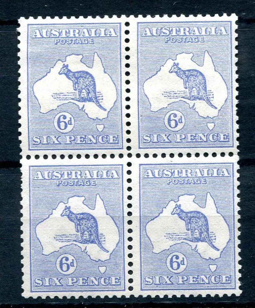 6d ultramarine in MUH/MLH block of 4. A couple of ... Image 1++