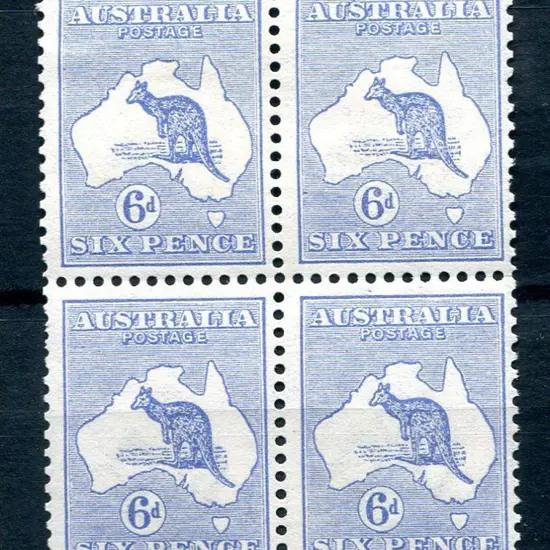 6d ultramarine in MUH/MLH block of 4. A couple of ...
