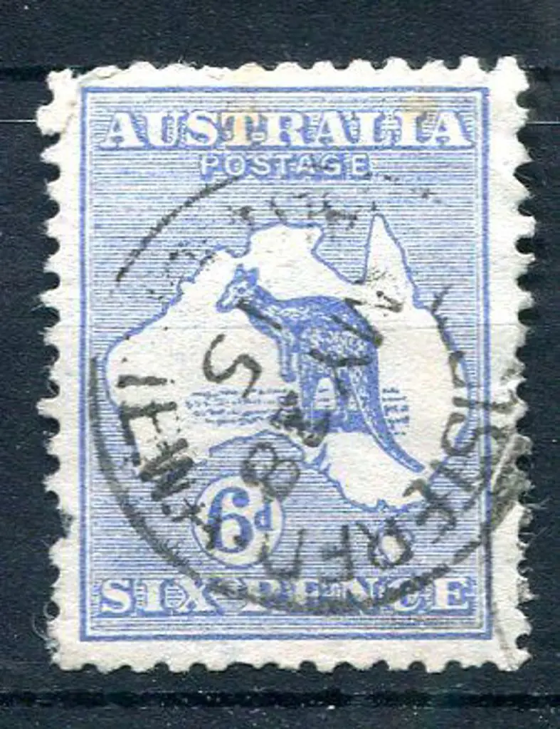6d blue with inverted wmk. Fine used with missing ... Image 1++