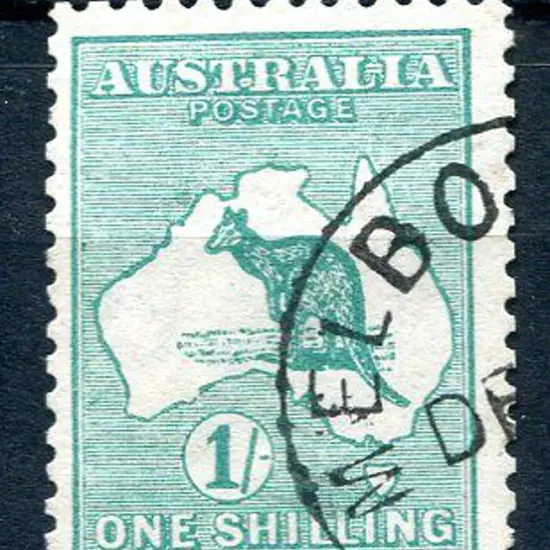 1/- green with inverted wmk. Fine CTO. ACSC 30Aa, ...