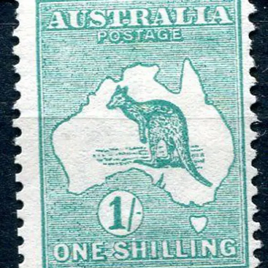 1/- blue-green. MLH with vert crease resulting in ...
