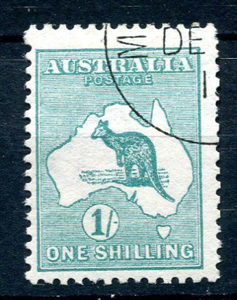 1/- blue-green with inverted wmk. CTO. ACSC 30wb, ... Image 1++