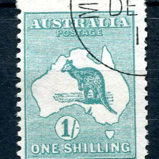 1/- blue-green with inverted wmk. CTO. ACSC 30wb, ...