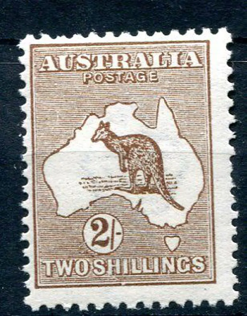 2/- brown with "white dog-leg flaw through "SH" to ... Image 1++