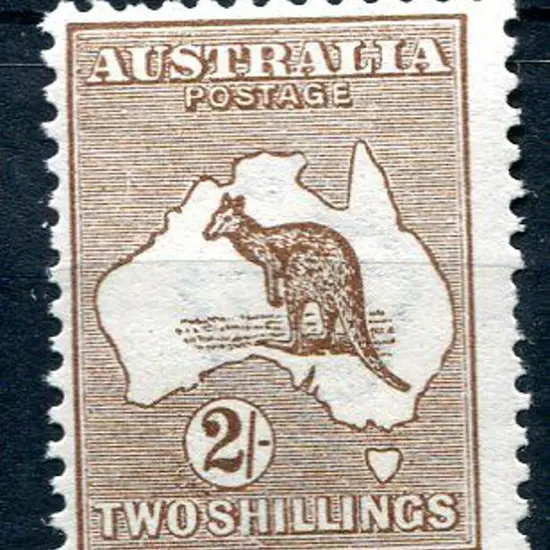 2/- brown with "white dog-leg flaw through "SH" to ...