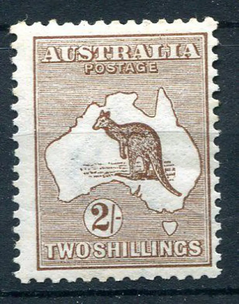 2/- brown. Fine MLH, centred right. ACSC 35A, Cat. ... Image 1++