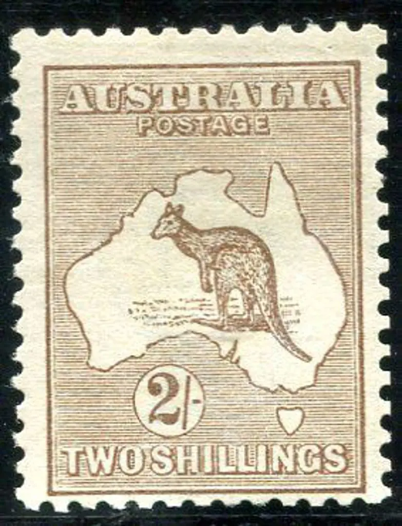 2/- brown. MLH, centred low. ACSC 35, Cat. $650 Image 1++