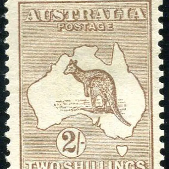 2/- brown. MLH, centred low. ACSC 35, Cat. $650