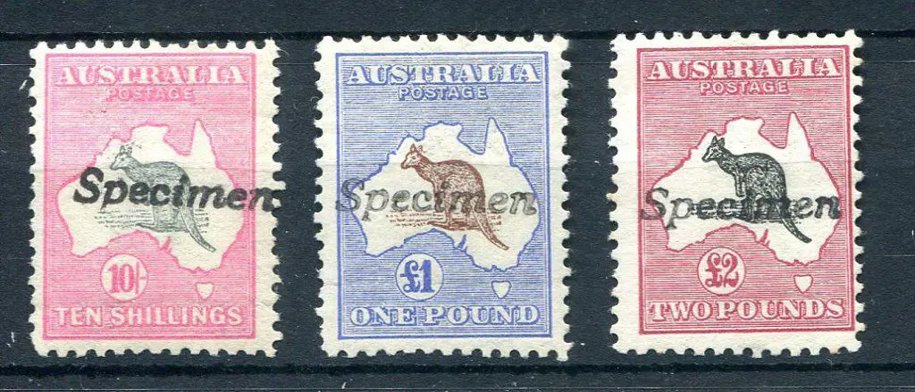10/- grey & pink, centred high, (ACSC 47Ax, Cat. ... Image 1++
