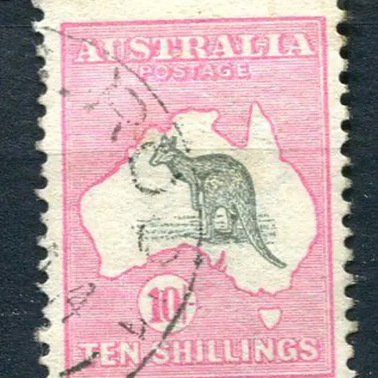 10/- grey & pink. Fine used with neat cds at left. ...