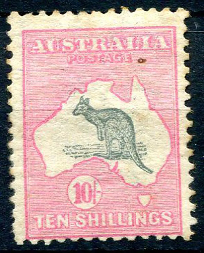 10/- grey & pink. MH centred low with hinge ... Image 1++