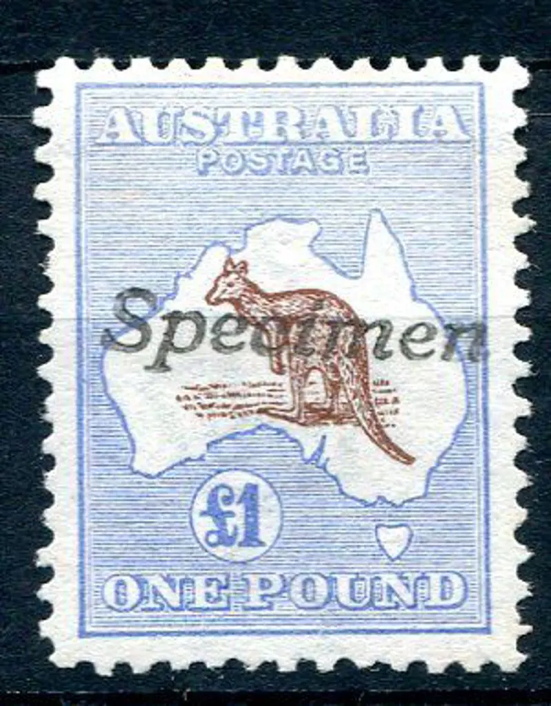 £1 red-brown & blue with "Specimen" type A h/s. ... Image 1++