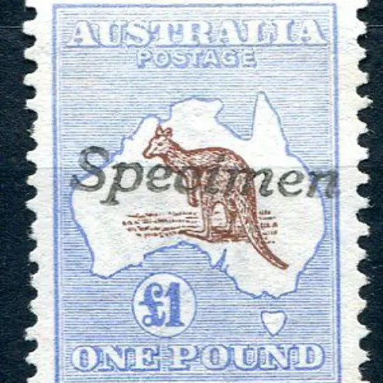 £1 red-brown & blue with "Specimen" type A h/s. ...