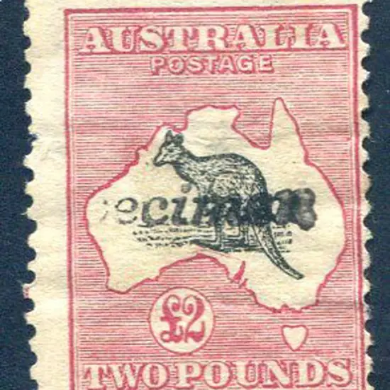 £2 grey & rose ovptd "Specimen" with "Red line on ...